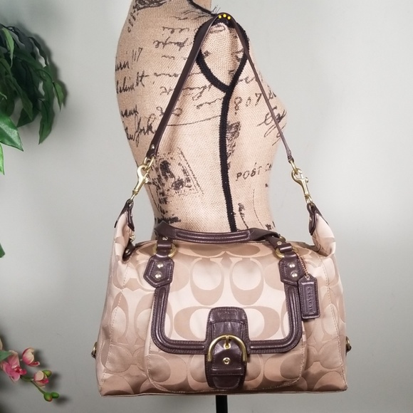 Coach Handbags - Coach Leather/Canvas Signature Shoulder Bag